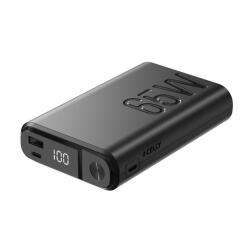 PBUP65W20000 - Powerbank con capacità 20000 mAh, potenza massima 65 Watt, display LED integrato, porta input USB-C, due porte USB-C output, una porta USB-A output