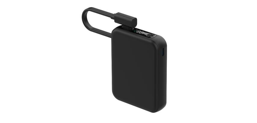 PBCABLE5000SL - Powerbank, cavo USB-C integrato, potenza massima 20 Watt, capacità 5000 mAh, display LED integrato