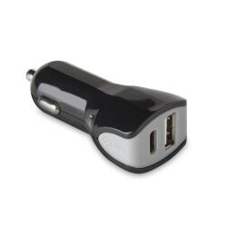 CAR CHARGER 2USB-C 17W BLACK