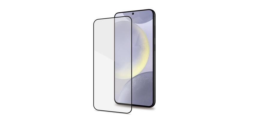 FULLGLASS - Vetro 9H con bordo colorato nero compatibile con Samsung Galaxy S25+ 5G/ Galaxy S24+ 5G