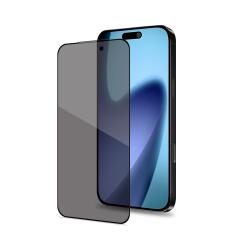 PRIVACY FULL GLASS - Vetro 9H con effetto Privacy e bordo colorato nero compatibile con Apple iPhone 17 Pro Max/ iPhone 16 Pro Max [IPHONE 17 CASES]