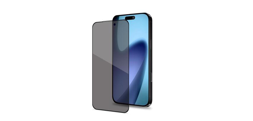 PRIVACY FULL GLASS - Vetro 9H con effetto Privacy e bordo colorato nero compatibile con Apple iPhone 17 Pro Max/ iPhone 16 Pro Max [IPHONE 17 CASES]