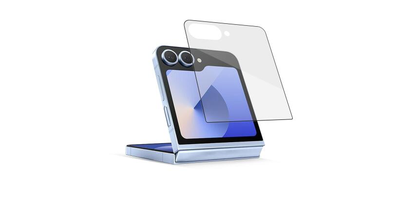 FULLGLASS - Vetro 9H con bordo colorato nero compatibile con Samsung Galaxy Z Flip 7 FE/ Z Flip 6/ Z Flip 6 EE