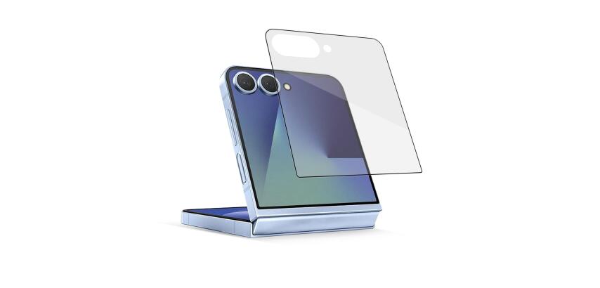 FULLGLASS - Vetro 9H con bordo colorato nero compatibile con Samsung Galaxy Z Flip 8/ Z Flip 7/ Z Flip 7 Enterprise Edition