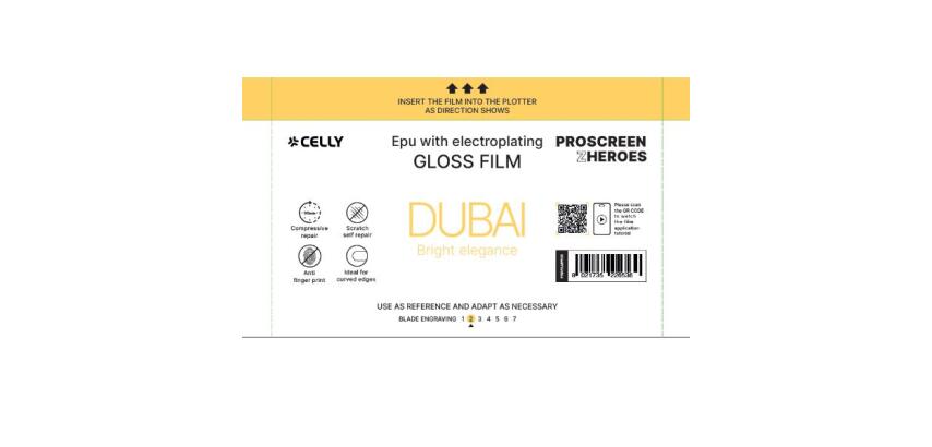 PROFILMPRO GLOSSY - Pellicola trasparente lucida da 50 pezzi compatibile con il plotter ProScreenPro - DUBAI (PROSCREEN ZHEROES)