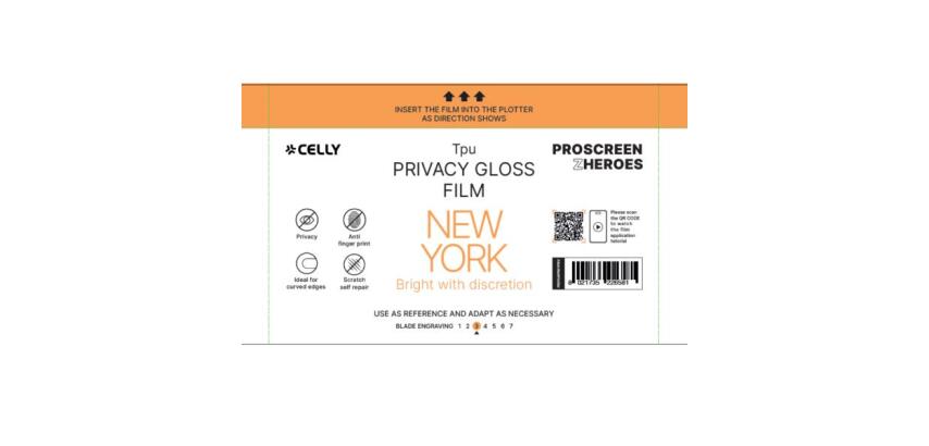 PROFILMPRO PRIVACY GLOSSY - Pellicola trasparente lucida da 5 pezzi con effetto Privacy compatibile con il plotter ProScreenPro - NEW YORK (PROSCREEN ZHEROES)
