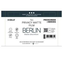PROFILMPRO PRIVACY MATTE - Pellicola trasparente da 5 pezzi con finitura opaca con effetto Privacy compatibile con il plotter ProScreenPro - BERLIN (PROSCREEN ZHEROES)