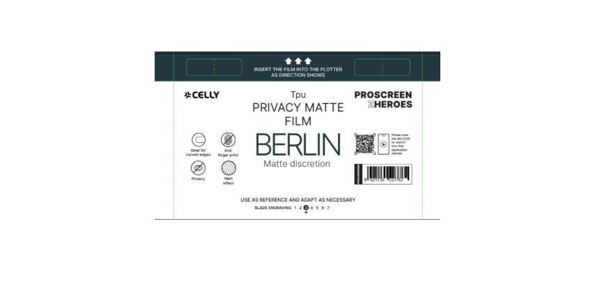 PROFILMPRO PRIVACY MATTE - Pellicola trasparente da 5 pezzi con finitura opaca con effetto Privacy compatibile con il plotter ProScreenPro - BERLIN (PROSCREEN ZHEROES)