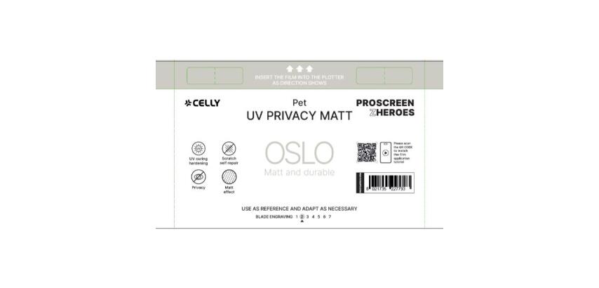 PROFILMPRO MATTE UV - Pellicola trasparente UV da 5 pezzi con finitura opaca con effetto Privacy compatibile con il plotter ProScreenPro - OSLO (PROSCREEN ZHEROES)