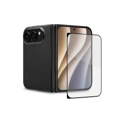 FULLGLASS - Vetro 9H con bordo colorato nero compatibile con Apple iPhone Duo [IPHONE 18 CASES]