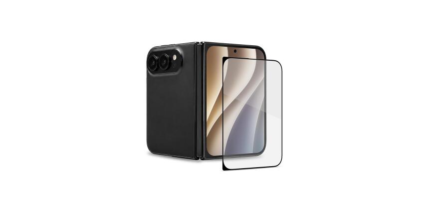 FULLGLASS - Vetro 9H con bordo colorato nero compatibile con Apple iPhone Duo [IPHONE 18 CASES]