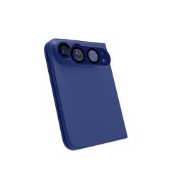 CAMERAPRO1202 - Vetro 9H con doppio trattamento per la protezione della fotocamera, match in color con smartphone, colore Dark Blue, compatibile con iPhone Duo [IPHONE 18 CASES]