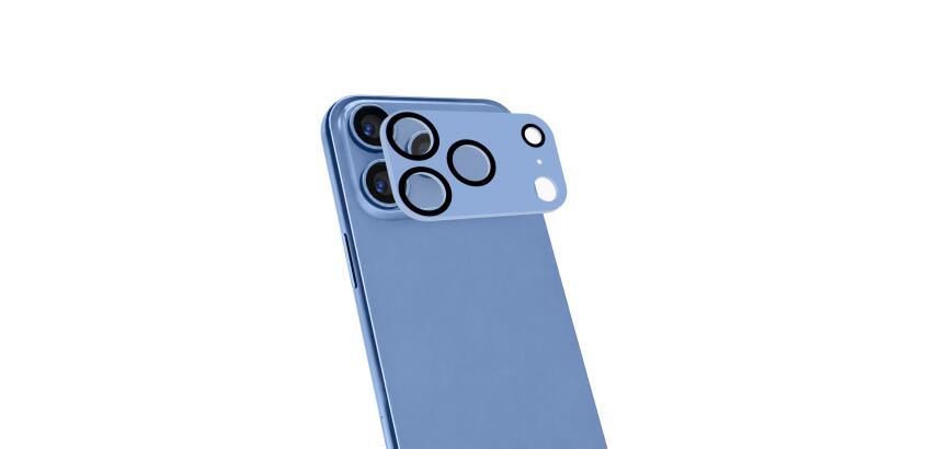 CAMERAPRO1200 - Vetro 9H doppio trattamento per la protezione della fotocamera, match in color, colore Light Blue, compatibile con iPhone 18 Pro/iPhone 17 Pro [IPHONE 18 CASES]