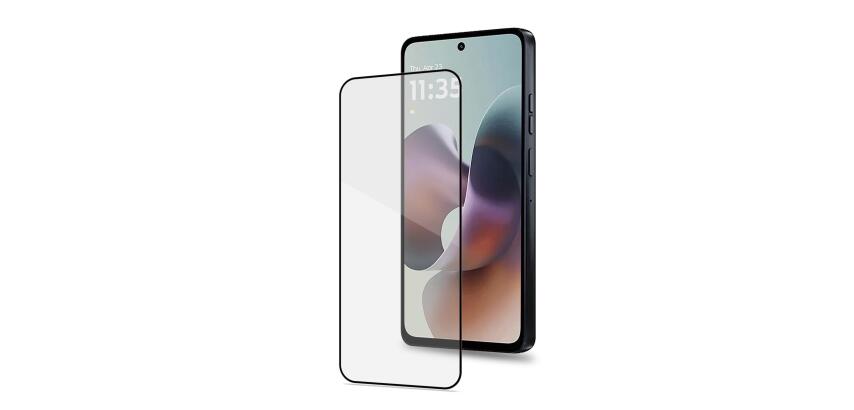 FULLGLASS - Vetro 9H con bordo colorato nero compatibile con MOTO G56/ MOTO G57