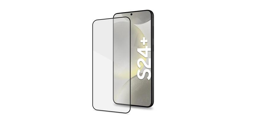 FULLGLASS - Vetro 9H con bordo colorato nero compatibile con Samsung Galaxy S24+ 5G/ Galaxy S25+ 5G
