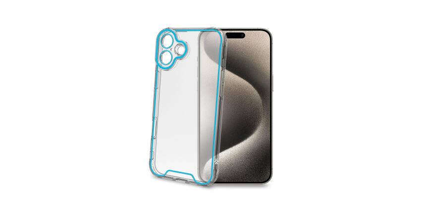 GLOW - Cover trasparente in TPU con bordi che si illuminano al buio compatibile con Apple iPhone 16 Plus [IPHONE 16 CASES]