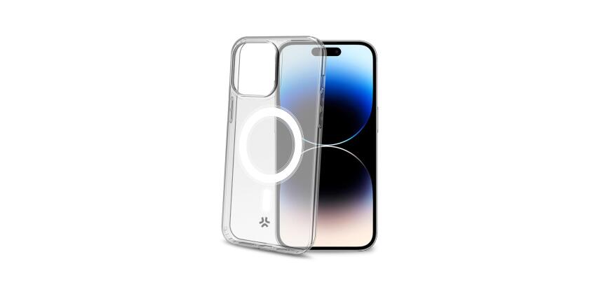 GELSKINMAG - Cover morbida trasparente in TPU, compatibile con la tecnologia Magsafe, anello magnetico color Bianco per Apple iPhone 15 Pro [IPHONE 15 CASES]