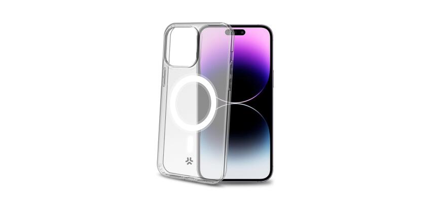 GELSKINMAG - Cover morbida trasparente in TPU, compatibile con la tecnologia Magsafe, anello magnetico color Bianco per Apple iPhone 15 Pro Max [IPHONE 15 CASES]
