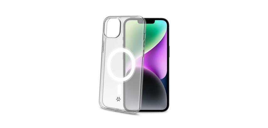 GELSKINMAG - Cover morbida trasparente in TPU, compatibile con la tecnologia Magsafe, anello magnetico color Bianco per Apple iPhone 15 [IPHONE 15 CASES]