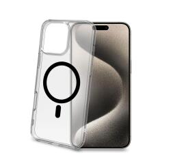 GELSKINMAG - Cover morbida trasparente in TPU, compatibile con la tecnologia Magsafe, anello magnetico color Nero per Apple iPhone 16 Pro Max [IPHONE 16 CASES]