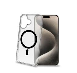 GELSKINMAG - Cover morbida trasparente in TPU, compatibile con la tecnologia Magsafe, anello magnetico color Nero per Apple iPhone 16 [IPHONE 16 CASES]