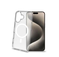 GELSKINMAG - Cover morbida trasparente in TPU, compatibile con la tecnologia Magsafe, anello magnetico color Bianco per Apple iPhone 16 [IPHONE 16 CASES]