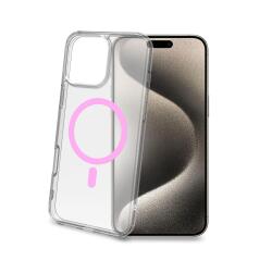 GELSKINMAG - Cover morbida trasparente in TPU, compatibile con la tecnologia Magsafe, anello magnetico color Rosa per Apple iPhone 16 Pro Max [IPHONE 16 CASES]