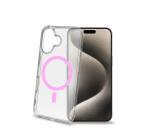 GELSKINMAG - Cover morbida trasparente in TPU, compatibile con la tecnologia Magsafe, anello magnetico color Rosa per Apple iPhone 16 [IPHONE 16 CASES]