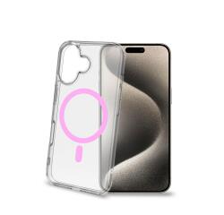 GELSKINMAG - Cover morbida trasparente in TPU, compatibile con la tecnologia Magsafe, anello magnetico color Rosa per Apple iPhone 16 [IPHONE 16 CASES]