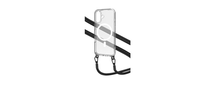 FREEDOMMAG - Cover trasparente compatibile con la tecnologia Magsafe, laccio da collo incluso con ganci in metallo removibili compatibile con Apple iPhone 16