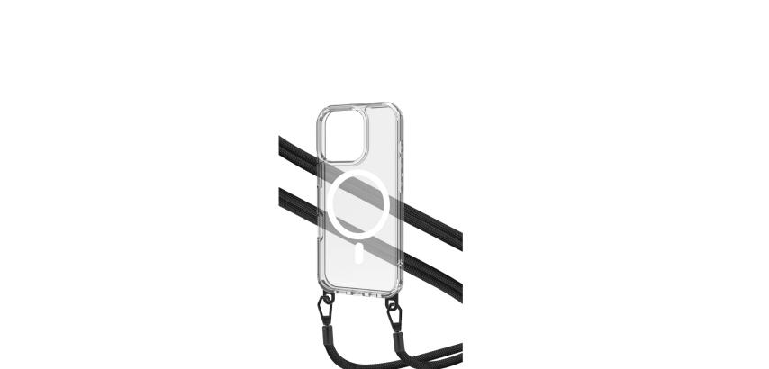 FREEDOMMAG1113 - Cover trasparente compatibile con la tecnologia Magsafe, laccio da collo incluso con ganci in metallo removibili compatibile con Apple iPhone 16 Pro