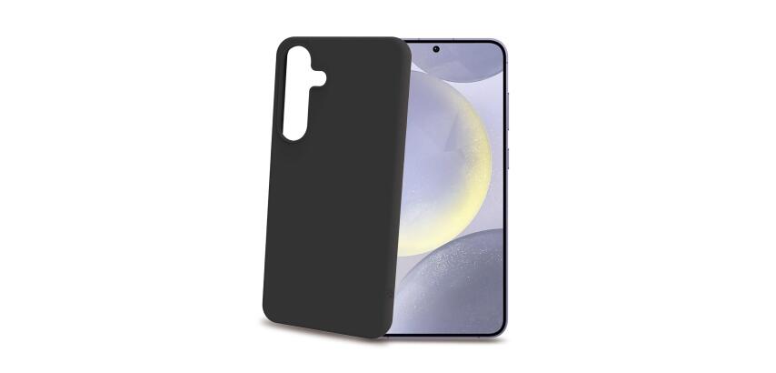 CROMO - Cover in morbido TPU con finitura soft touch colore nero compatibile con Samsung Galaxy S25+ 5G