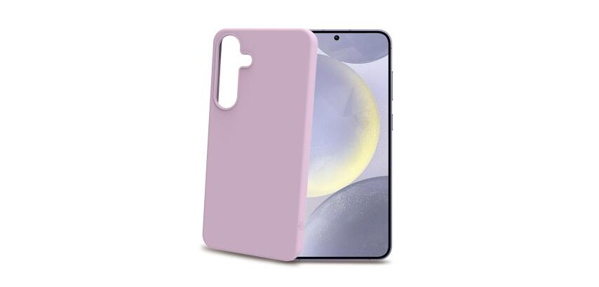 CROMO - Cover in morbido TPU con finitura soft touch colore rosa compatibile con Samsung Galaxy S25+ 5G