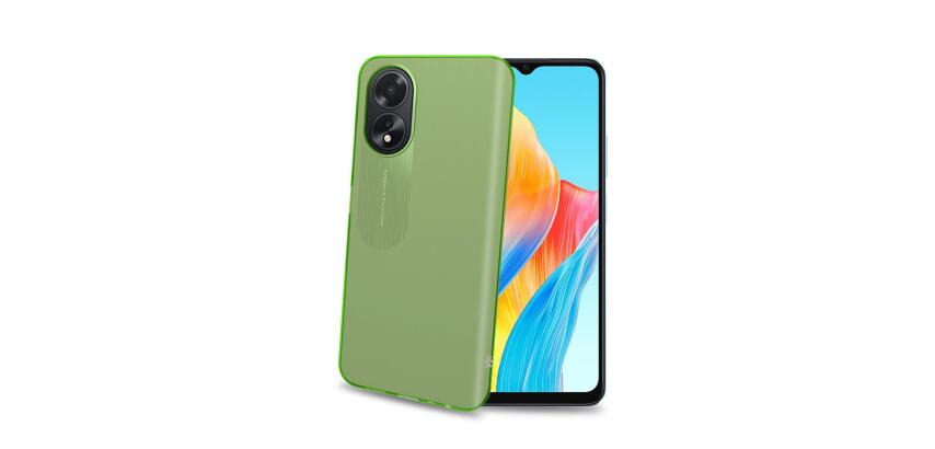 GELSKIN - Cover morbida trasparente verde in TPU compatibile con Oppo A18/ A38