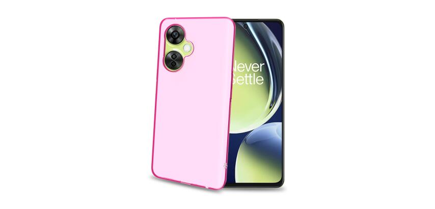 GELSKIN - Cover morbida trasparente rosa in TPU compatibile con Oneplus Nord CE 3 Lite