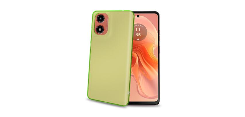 GELSKIN - Cover morbida trasparente verde in TPU compatibile con Motorola E14/ G24/ G04/ G04s