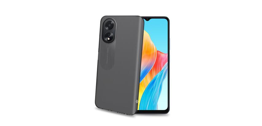 GELSKIN - Cover morbida trasparente nero in TPU compatibile con Oppo A18/ A38