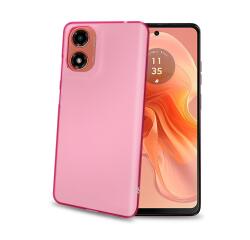 GELSKIN - Cover morbida trasparente rosa in TPU compatibile con Motorola E14/ G24/ G04/ G04s