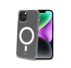 GELSKINMAG - Cover morbida trasparente in TPU, compatibile con la tecnologia Magsafe, anello magnetico color Bianco per Apple iPhone 14