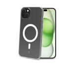 GELSKINMAG - Cover morbida trasparente in TPU, compatibile con la tecnologia Magsafe, anello magnetico color bianco per Apple iPhone 15 Plus [IPHONE 15 CASES]
