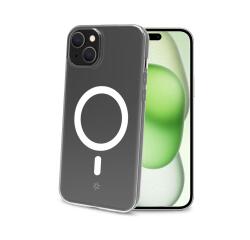 GELSKINMAG - Cover morbida trasparente in TPU, compatibile con la tecnologia Magsafe, anello magnetico color bianco per Apple iPhone 15 Plus [IPHONE 15 CASES]