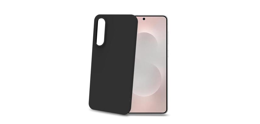 CROMO - Cover in morbido TPU con finitura soft touch colore nero compatibile con Samsung Galaxy S25 Edge