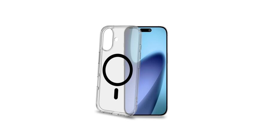 GELSKINMAG - Cover morbida trasparente in TPU, compatibile con la tecnologia Magsafe, anello magnetico color Nero per Apple iPhone 17 [IPHONE 17 CASES]