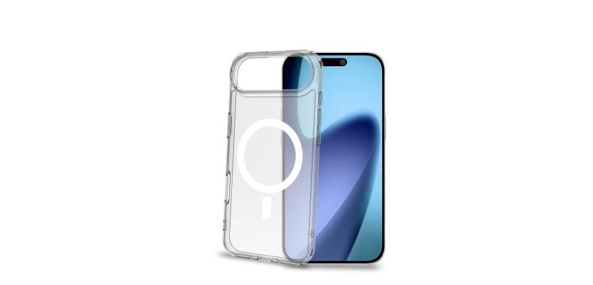 GELSKINMAG - Cover morbida trasparente in TPU, compatibile con la tecnologia Magsafe, anello magnetico color Bianco per Apple iPhone Air [IPHONE 17 CASES]