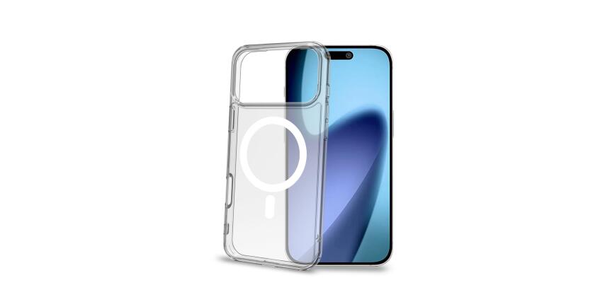 GELSKINMAG - Cover morbida trasparente in TPU, compatibile con la tecnologia Magsafe, anello magnetico color Bianco per Apple iPhone 17 Pro Max [IPHONE 17 CASES]