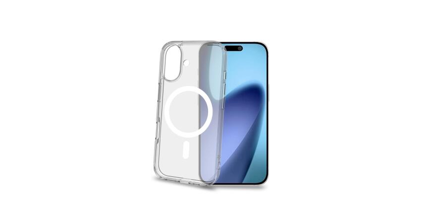 GELSKINMAG - Cover morbida trasparente in TPU, compatibile con la tecnologia Magsafe, anello magnetico color Bianco per Apple iPhone 17 [IPHONE 17 CASES]