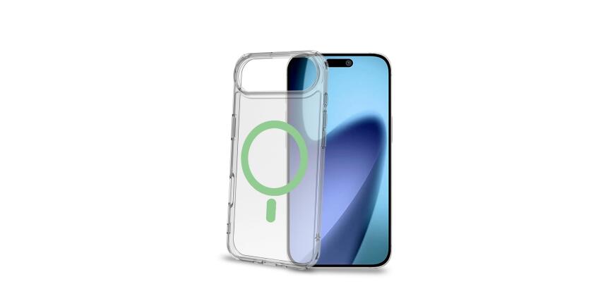GELSKINMAG - Cover morbida trasparente in TPU, compatibile con la tecnologia Magsafe, anello magnetico color Verde per Apple iPhone Air [IPHONE 17 CASES]