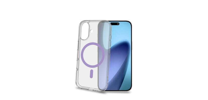 GELSKINMAG - Cover morbida trasparente in TPU, compatibile con la tecnologia Magsafe, anello magnetico color Viola per Apple iPhone 17 [IPHONE 17 CASES]