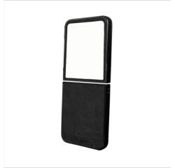 FOLDING - Cover in TPU composta da scocca anteriore e posteriore, effetto pelle sintetica colore nero compatibile Samsung Galaxy Z Flip 7/ Z Flip 7 Enterprise Edition