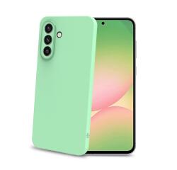 SANDCASE - Cover morbida in TPU con tasti e bordo fotocamera colore a contrasto, effetto sabbiato colore trasparente verde compatibile con Samsung Galaxy A57 5G